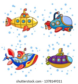 Periscope icons set. Cartoon set of periscope vector icons for web design