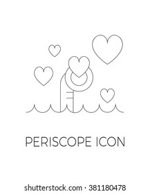 Periscope simple line vector icon.