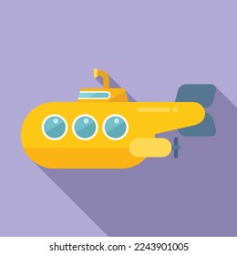 Periscope submarine icon flat vector. Sea boat. Marine deep