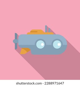Periscope submarine icon flat vector. Underwater boat. Ocean deep vehicle
