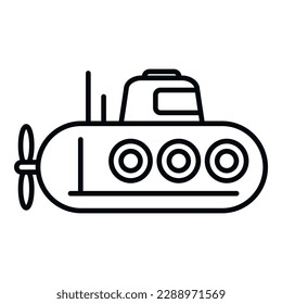 Periscope submarine icon outline vector. Underwater boat. Ocean deep vehicle