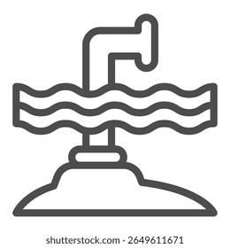 Periscope of submarine line icon, optical equipment concept. Vector graphics. Nuclear submarine periscope sign on white background, outline style icon for mobile or web design