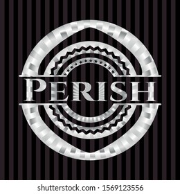 Perish silver emblem. Vector Illustration. Mosaic.