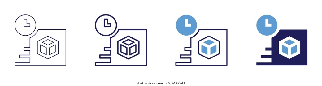 Perishable delivery​ icon in 4 different styles. Thin Line, Line, Bold Line, Duotone. Duotone style. Editable stroke.