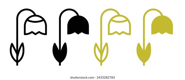 Perishing Flora Line Icon. Declining Bloom icon in outline and solid flat style.