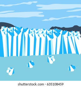 The Perito Moreno Glacier. Argentina Glacier. Vector illustration