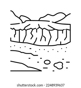 perito moreno glacier line icon vector. perito moreno glacier sign. isolated contour symbol black illustration