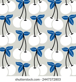 Periwinkle Cherries Designs in Fabric, Wallpaper and Textures
