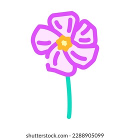 periwinkle flower spring color icon vector. periwinkle flower spring sign. isolated symbol illustration