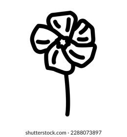 periwinkle flower spring line icon vector. periwinkle flower spring sign. isolated contour symbol black illustration