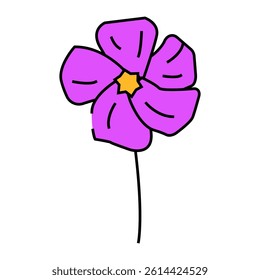 periwinkle flower spring line icon vector. periwinkle flower spring sign. isolated symbol illustration