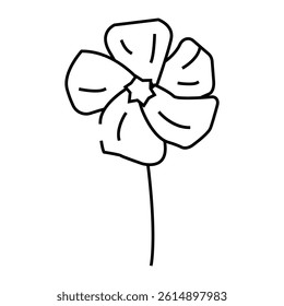 periwinkle flower spring line icon vector. periwinkle flower spring sign. isolated contour symbol black illustration