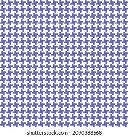 Fondo del patrón de vectores sin soldadura de la cabina de sonido geométrica periwinkle. Tendencia de color de 2022. Impresión textil de alta moda en blanco y morado-azul. Se Incluyó La Ficha De Patrón De Repetición.