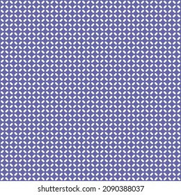 Periwinkle Geometrisches achteckiges Gitter Nahtlose Vektormuster Hintergrund. Farbverlauf-Trend 2022 Weiße und violett-blaue, diagonale X-Cross-Hintergrund. Wiederholte Mustertabelle eingeschlossen.