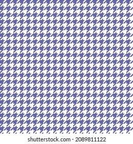 Periwinkle Houndstooth Tartan Tweed Vector Pattern Tile. 2022 Color Trend. Fashion Textile Print. Dogs-tooth Check Fabric Textures. Pattern Tile Swatch Included.