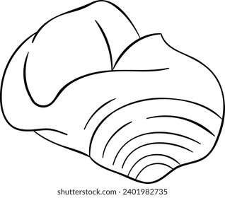 Periwinkle Seashell Black and Whote Vector Line Art Illustration