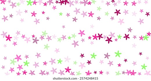 Periwinkle stylized flowers vector design. Gentle field bloom elements scattered. Birthday card motif. Ditsy flowers Periwinkle rustic blossom. Tabby petals.