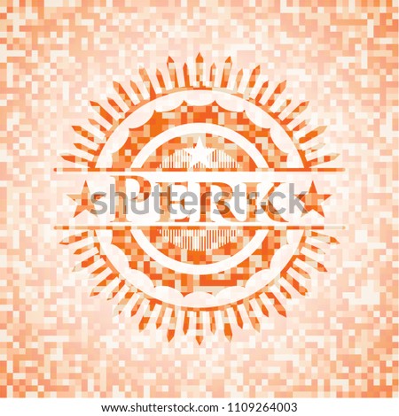  Perk abstract orange mosaic emblem