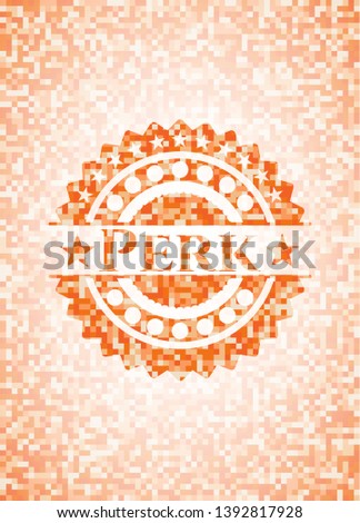 Perk abstract orange mosaic emblem
