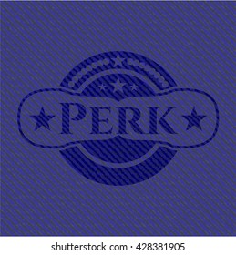 Insignia de perk con textura de denim