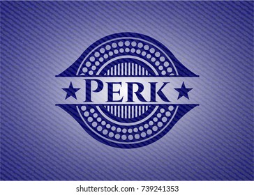 Perk badge with denim texture