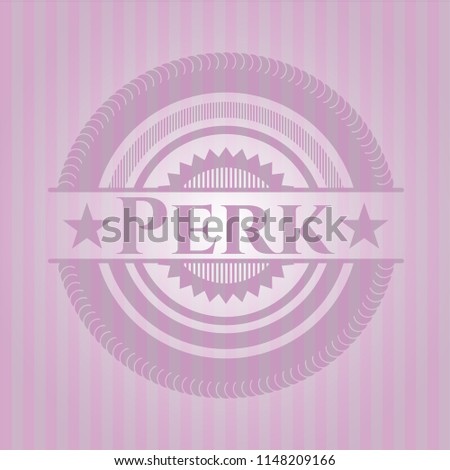 Perk badge with pink background