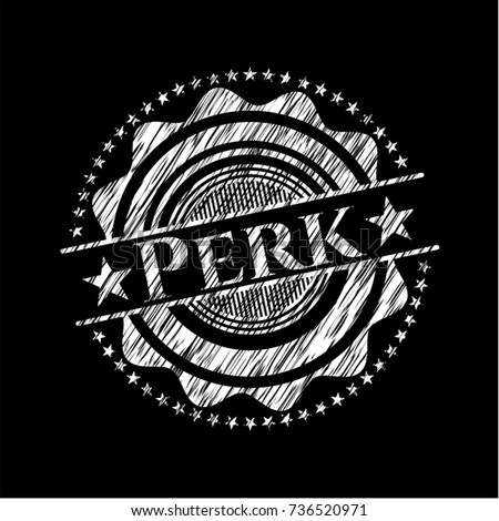 Perk chalk emblem written on a blackboard
