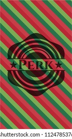 Perk christmas colors emblem.