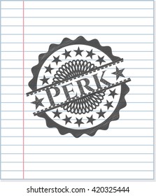 Perk emblem drawn in pencil
