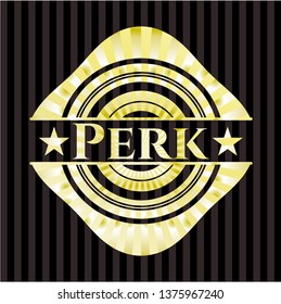 Perk gold badge or emblem