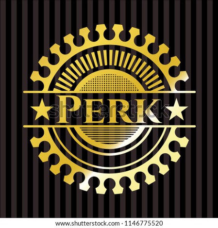 Perk golden badge or emblem