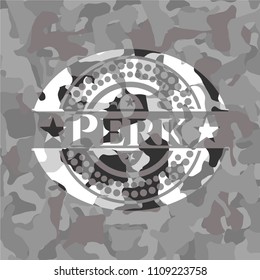 Perk on grey camouflaged pattern