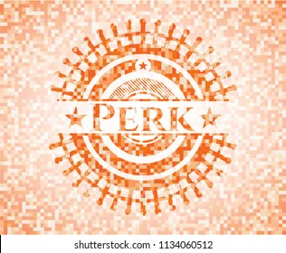 Perk orange mosaic emblem
