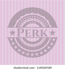Perk pink emblem. Retro