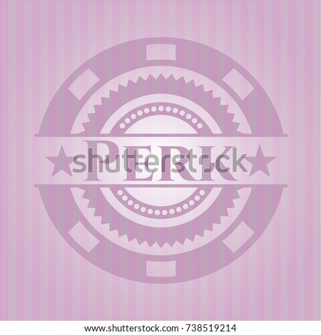 Perk pink emblem. Vintage.