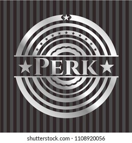 Perk silvery shiny badge