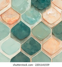 Perkins tillable pattern digital watercolor aquamarine pale color