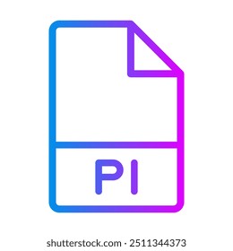 Extensão de arquivos de documento Perl, tipo de arquivo, ícones de programação de gradiente. ilustração vetorial.