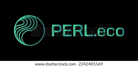 PERL eco (PERL) cryptocurrency logo vector illustration banner and background