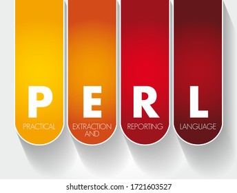 PERL - Practical Extraction and Reporting Language acronym, technology concept background
