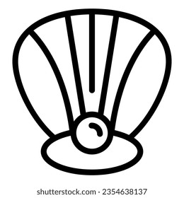 Perl in a shell line icon. Clam vector illustration isolated on white. Seashell outline style design, designed for web and app. Eps 10