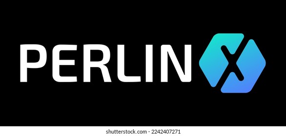 Perlin (PERL) cryptocurrency logo vector illustration banner and background