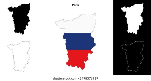 Perm blank outline map set