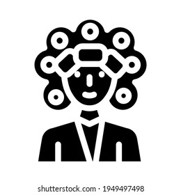 perm hair glyph icon vector. perm hair sign. isolated contour symbol black illustration