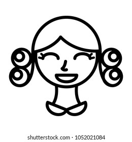 Perm hair style illustration
