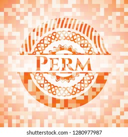 Perm orange mosaic emblem