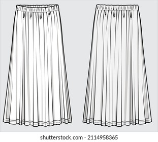 PERMA PLEAT CHIFFON SKIRTS FOR WOMEN AND TEENS IN EDITABLE VECTOR FILE