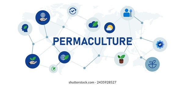 permacultura concepto de jardinería agricultura sostenible icono símbolo de colección