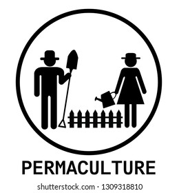 Permaculture design with garden workers
