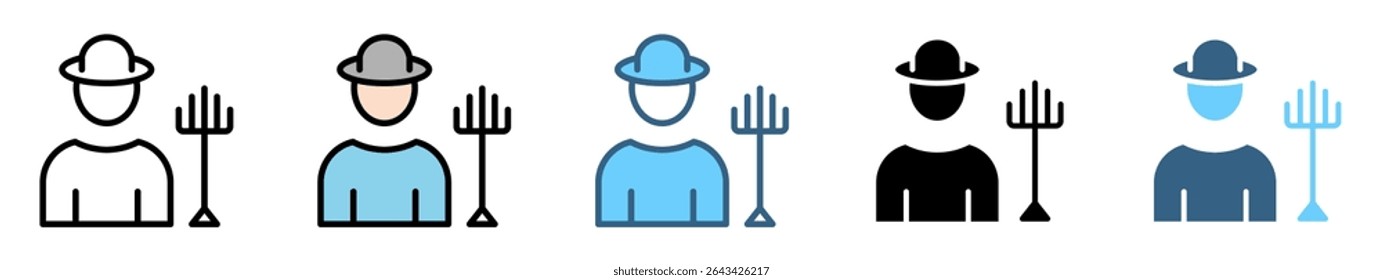 Ícone PERMACULTURE definido com vários estilos e cores